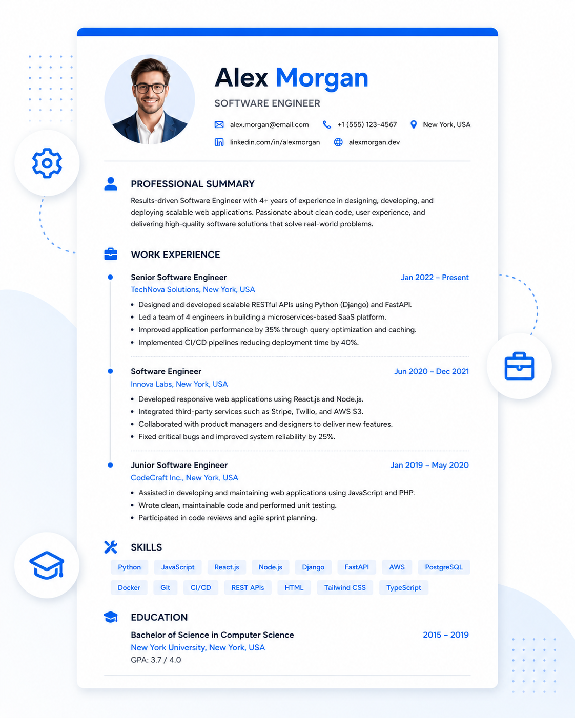 What a professional resume looks like