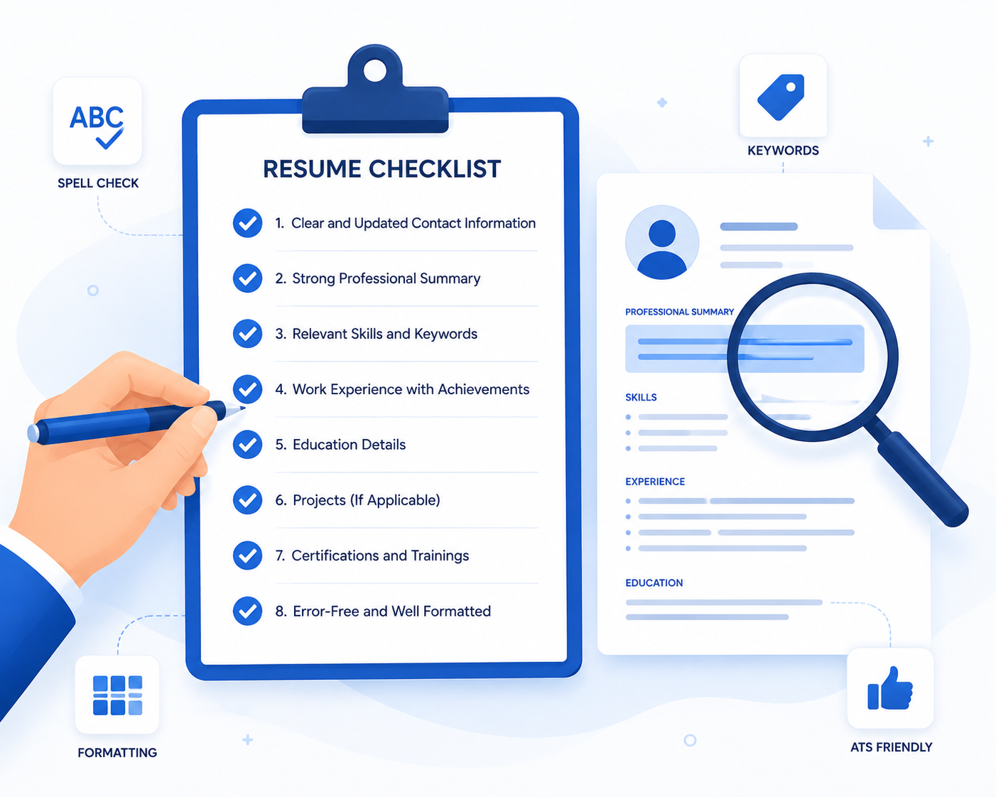 Complete resume proofreading checklist